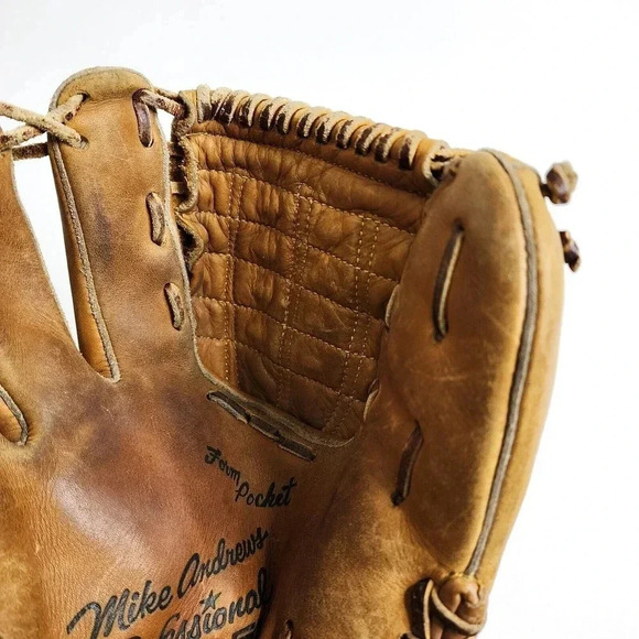 Vintage Spalding Professional Model Baseball Glove Full Back Mike Andrews LHT - Picture 11 of 12